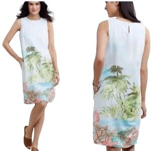 J. Jill White Tropical Print Dress
